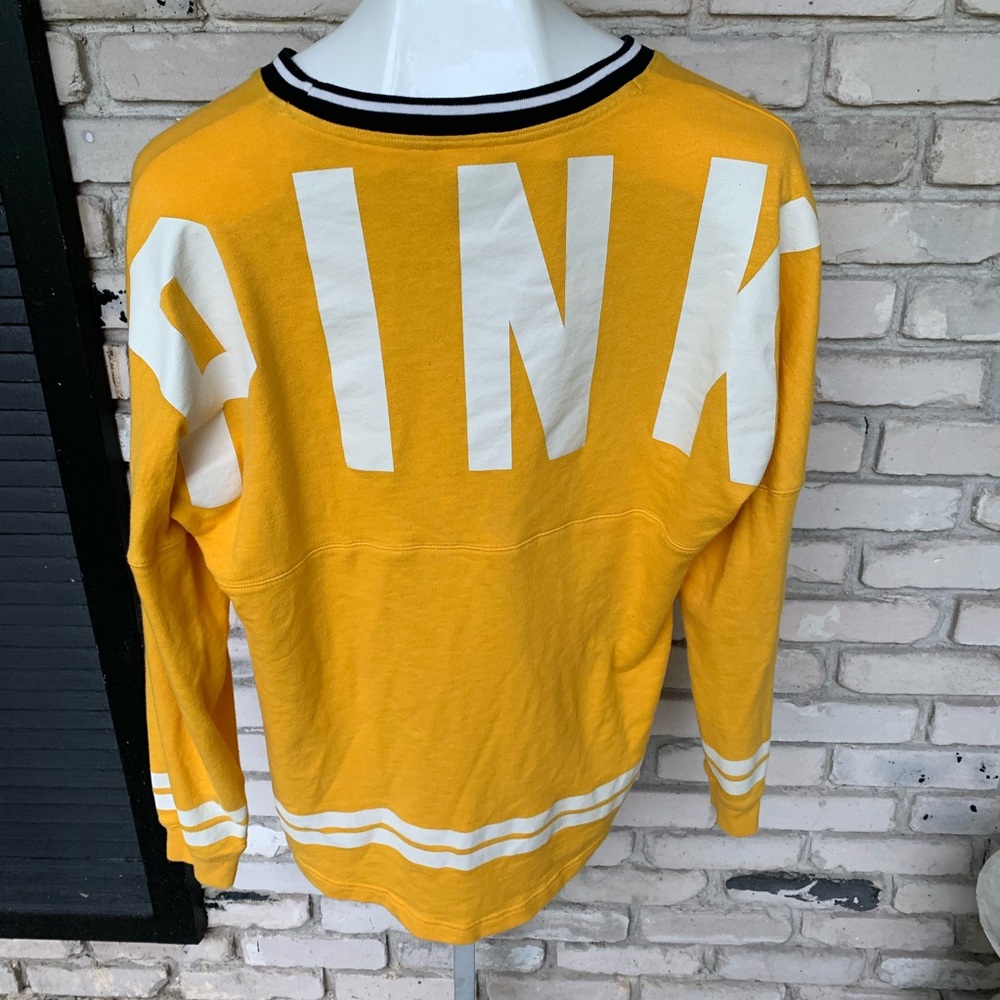 Pink Victoria secret yellow top logo back